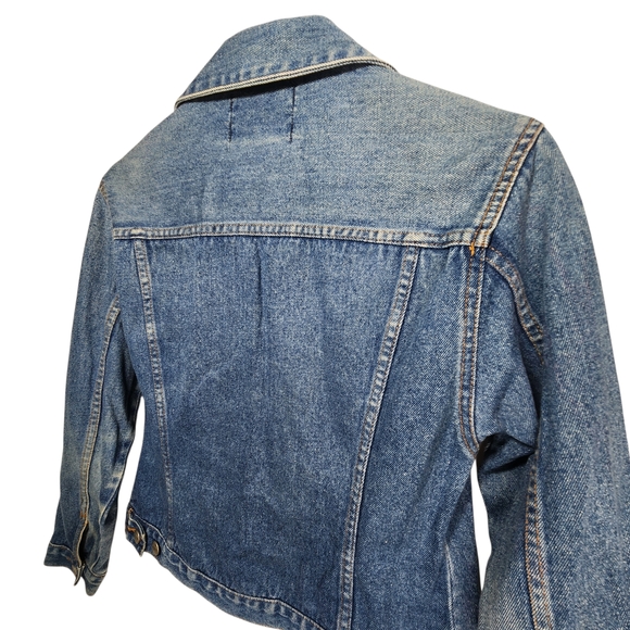 Star Blue Vintage 90s Denim Jacket Women's Size Medium Blue Jean Y2K - Picture 3 of 12